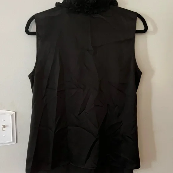 Calvin Klein Black Ruffled Sleeveless Blouse - Picture 2 of 6